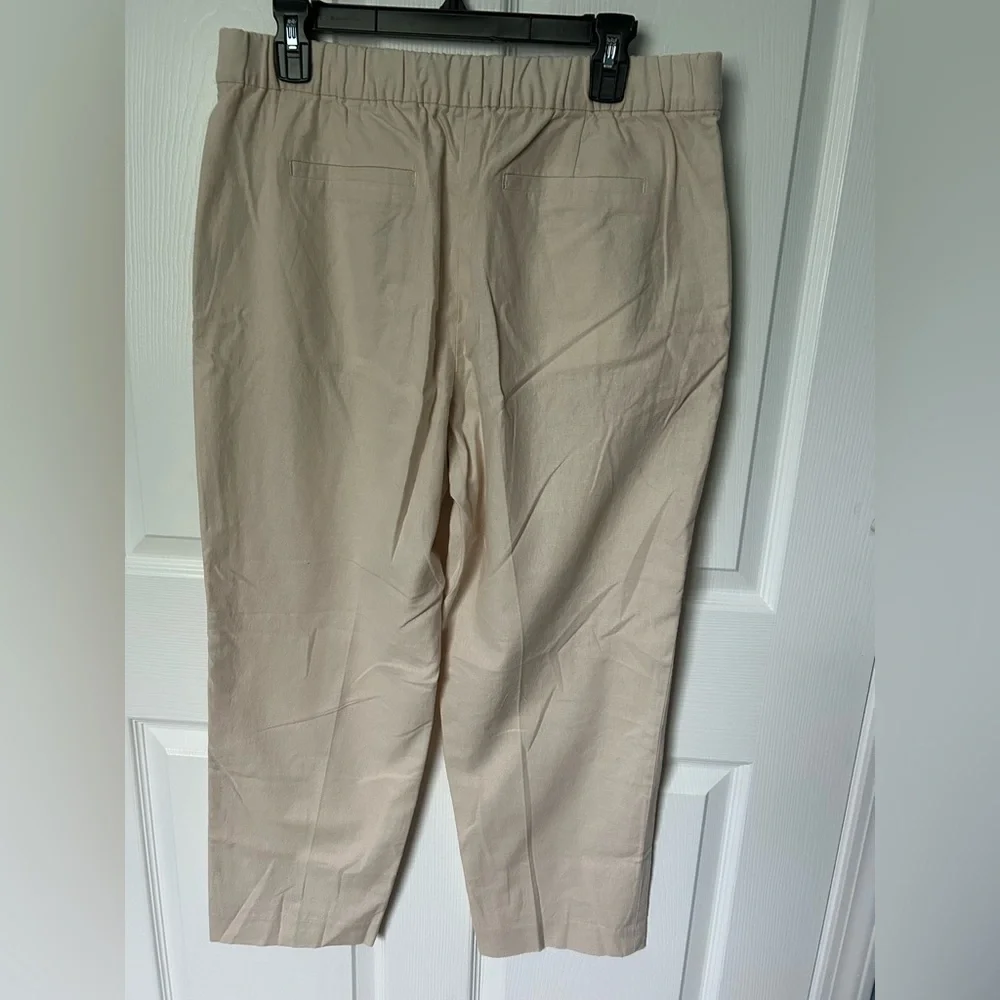J. Crew NWT Wide Leg Beige Khaki Linen High Rise Pant Size 12
